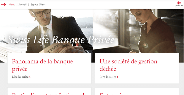 Capture du site de Swiss Banque Privée